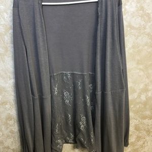 Maurices Gray Lace Trim Cardigans
